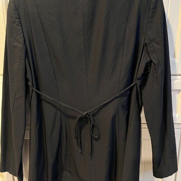 BEBE Black Stretch Hook-n-Eye Closure Evening Blazer with Tie in the Back, Size - Picture 2 of 5